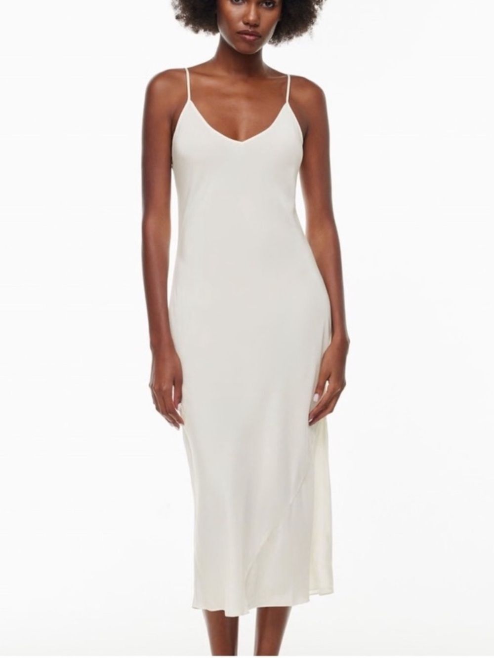 NWT Aritzia | Wilfred | Only Slip Midi Dress in Light Birch Size XL
